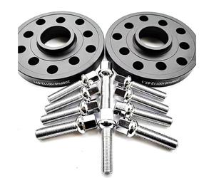 Élargisseurs Voie Wheel Compatible Avec Vw Pour Golf Pour Jetta 1999-2015 25 Mm D'épaisseur PCD 5x100 5X112 CB57.1 Entretoises Roue 14x1,5 Boulons Roue Élargis En Forme Boule(Noir)