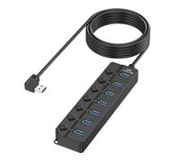 Élargissez les connectivités avec 7 ports USB 2.0 Hub répartiteur USB pour bureau et usage domestique 480 Mbps transfert de données haute vitesse commutateurs individuels
