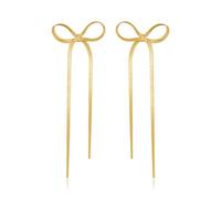 Elarith Boucles d'oreilles pendantes en forme de nœud pour femme, chaîne en os de serpent, bijoux en laiton, il n'y a pas