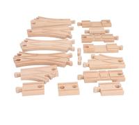 Elarvlo Ensemble de Voies Ferrées en Bois, Bois de Hêtre Durable (Pack D) | Kit de construction éducatif, favorise la créativité, améliore la conscience spatiale, diverses conceptions de pistes