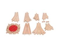 Elarvlo Ensemble de Voies Ferrées en Bois, Bois de Hêtre Durable (Paquet C) | Kit de construction éducatif, favorise la créativité, améliore la conscience spatiale, diverses conceptions de pistes