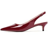 Elashe Kitten Heel Sling Back, Mary Jane 1.4" Femme Escarpins Bride arrière Bordeaux EU40