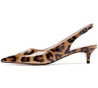 Elashe Kitten Heel Sling Back, Mary Jane 1.4" Femme Escarpins Bride arrière Léopard EU41
