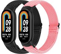 Elastic Bands Compatible With Xiaomi Mi Band 8/Xiaomi Mi Band 9, Adjustable Breathable Nylon Replacement Strap For Xiaomi Smart Band 9, Suitable For Men Women (2 Pack)