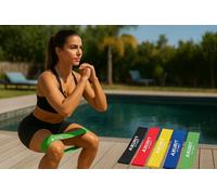 Elastic Bands For Men And Women-5 Resistance Levels-Latex Free-Guide + Bag Included-Fitness,Buttocks,Thighs,Pilates,Yoga,Stretching,Rehabilitation-French Company