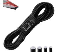 Elastic Bungee Cord 15 M Sandow 6 Mm Elastic Rope For Tarpaulin Black Round Elastic Tarpaulin Trailer For Camping Tent Backpack Cord Diy Projects