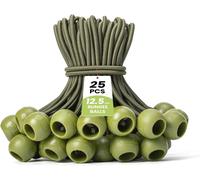 Elastic Bungee Cord With Ball 25 X 12.5 Cm Elastic Rope Tarpaulin Rubber Elastic Sandow For Tarpaulin,Outdoor Camping,Tent,Pavilion,Banner-Army Green