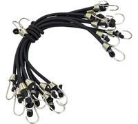 Elastic Bungee Cord With Hook,10 Pcs 25 Cm Heavy Duty Storage Straps,Universal Heavy Duty Bungee Cords,Multifunctional Tension Straps For Bicycles And Tents,Luggage Strap,Black