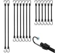Elastic Bungee Straps With Hooks,Elastic Tensioner For Tarps Various Sizes,14 Pieces Elastic Strap For Tarps Bikes,Motorcycles,Car Loading Etc.
