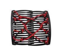 Elastic Comb Clip - Creative Hair Clip, Hair Curler Comb Clip | Stretchy Double Comb Hair Clip, Retro Hair Styling Tool, Adjustable Hair Accessories for Bun Low Ponytail Hairstyles