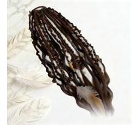 Elastic Dread Ponytail, 22" Braided Ponytail Extension, Bohemian Dreadlock Ponytail, Easy 1-Minute Clip-In Ponytails for Festival, Travel & Casual (Black)