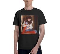 Elastic Men's Short Sleeve T Shirt for Kate 1985 Bush Tee Tops Youth 70s Fashion Crew-Neck T-Shirt Dad Costume Black(XX-Large)