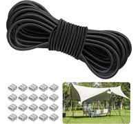 Elastic Rope For Tarpaulin,10 M,Bungee Cord For Tarpaulin Camping Tent,With 20 Pieces 6 Mm Sleeves