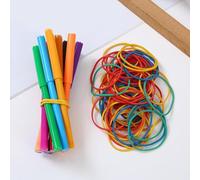 Elastic Rubber Bands - 300 Piece Colorful Stretch Loop Set | Flexible Strong Hold Assorted Size Office School Craft Organizer for Hair Styling, Files, Mail, Bundling, Classroom or Home Use