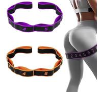 Elastic Tension Band, Numbered Resistance Bands for Working Out - 8 Segment Yoga Stretching Strap with Handles, Multi-Loop Exercise Bands for Dance, Pilates & Physical Therapy (I)