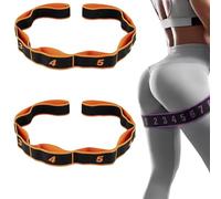 Elastic Tension Band, Numbered Resistance Bands for Working Out - 8 Segment Yoga Stretching Strap with Handles, Multi-Loop Exercise Bands for Dance, Pilates & Physical Therapy (B)