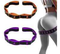 Elastic Tension Band, Numbered Resistance Bands for Working Out - 8 Segment Yoga Stretching Strap with Handles, Multi-Loop Exercise Bands for Dance, Pilates & Physical Therapy (C)