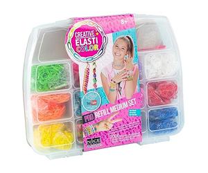 Elasticolor Pro Recharge Set Moyen, Boîte avec élastiques colorés pour construire Bracelets et colliers - Nice Group, 03004