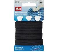 Elastico con asole+3 bottoni, or zack, 12 mm, 3 m, noir