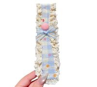 Élastique à cheveux à crochet et boucle avec bandeau Bangs, D | Panneau central imprimé pour les soins de la peau, le maquillage et le lavage du visage