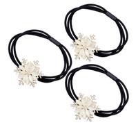 Élastique à Cheveux Accessoire Chic Flocon Blanc, Orné de Cristaux | Maintien Sécurisé pour Cheveux Moyens ou Épais, Léger, Entraînement Sportif, Fête, Présent Élégant aux Adolescentes
