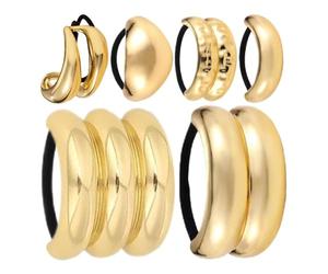 Élastique à cheveux doré pour queue de cheval - Élégant support pour queue de cheval | Pour femmes, filles, danseuses, interprètes, anniversaires, vacances, mariage, vacances, rendez-vous, gym, yoga