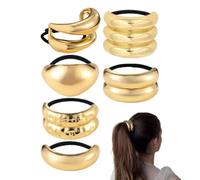 Élastique à cheveux doré pour queue de cheval, sans dommages, pour femmes, filles, épouses, danseurs, artistes, anniversaires, vacances, salle de sport, rendez-vous, cours de yoga, mariage, vacances