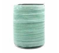 Élastique à cheveux en élasthanne brillant et uni, 15 mm, 50 ou 100 yards par rouleau, pour couture, bricolage, bleu Nil