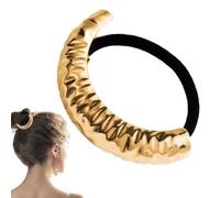 Élastique à cheveux en métal, en métal pour queues de cheval | Attaches élastiques géométriques en pour poney | Corde à cheveux élégante, enveloppement de manchette de , pour mère, petite