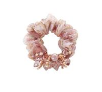 Élastique À Cheveux En Tissu 1 bandeau en organza for cheveux, tissu en fil de soie, cristal, coiffe, fleur, haute élasticité, corde en caoutchouc for fille(A beige)