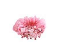 Élastique À Cheveux En Tissu 1 bandeau en organza for cheveux, tissu en fil de soie, cristal, coiffe, fleur, haute élasticité, corde en caoutchouc for fille(B pink)