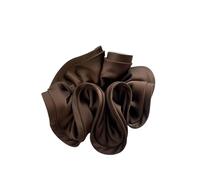 Élastique À Cheveux En Tissu 2pc Big Hair Tie Ribbon Scrunchies Satin Elastic Band Bow Women Simple Temperament Ponytail Accessories(Dark brown)