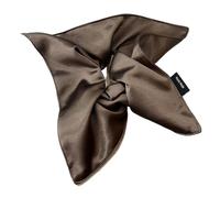 Élastique À Cheveux En Tissu 2pc Large Square Scrunchies Satin Silk Elastic Hair Bands Women Solid Ponytail Holder Ties Accessories(Coffee)