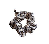 Élastique À Cheveux En Tissu 2pc Leopard Print Fabric Hair Scrunchies For Women Daily Ties Retro Lace Ponytail Holders Headpiece(Coffee)