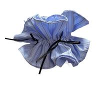 Élastique À Cheveux En Tissu 2pc Light Blue Striped Bow Ribbon Large Intestine Scrunchie Salt Fresh All Seasons Versatile Women's Hair Accessories(Blue3)