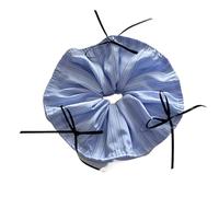 Élastique À Cheveux En Tissu 2pc Light Blue Striped Bow Ribbon Large Intestine Scrunchie Salt Fresh All Seasons Versatile Women's Hair Accessories(Blue1)