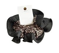 Élastique À Cheveux En Tissu 2pc Retro Leopard Print Hair Scrunchie Oversize Ring Ponytail Elastic Stretchy Hairband Rope For Woman Accessories(Color 3)