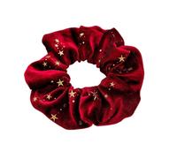 Élastique À Cheveux En Tissu 2pc Velvet Star Scrunchies Elastic Hair Bands Women Headbands Ponytail Holder Ties Winter Accessories(Red)