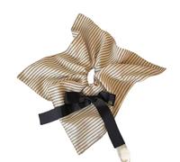 Élastique À Cheveux En Tissu 2pc Vintage Versatile Striped Fabric Hair Scrunchie, Ponytail Tie For The Back Of The Head, Stylish(Khaki black stripes)