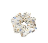 Élastique À Cheveux En Tissu 2pc Woman Small Fresh Fabric Flower Printing Elastics Hair Band Sweet Scrunchies Tie Ponytail Hold Accessories(Tulips Blue)