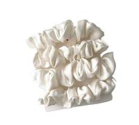 Élastique À Cheveux En Tissu 3/4/5 PCS Elastic Bands Elegant Solid Color Satin Pleated Scrunchies Woman Strong Ponytail Hair Ties Accessories(Color7-4PCS)