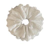 Élastique À Cheveux En Tissu 3pc Oversized Lace Scrunchies For Women Elastic Hair Bands Ponytail Holders Tie Solid Hoop Rubber Accessories(White)