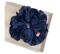Élastique à cheveux motif de lotus volants paresseux-chic, bandeau polyvalent grande taille au toucher luxueux Convient Aux Femmes Et Aux Filles(Blue)