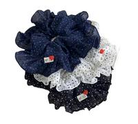 Élastique à cheveux motif de lotus volants paresseux-chic, bandeau polyvalent grande taille au toucher luxueux Convient Aux Femmes Et Aux Filles(Set of 3)
