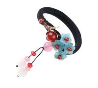 Élastique à Cheveux Rétro en Agate, Cristal Rose et Glaçure Colorée | Chic, pour Danse et Fête, Maintien Confortable, Ne Tombe Pas Facilement, Style Vintage, Femmes et Filles
