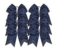 Élastique à cheveux style bandeau, Nœuds de cheveux joie, 6 pièces, ruban élastique multicolore, support en queue cochon for filles et adolescentes, pom-pom girl(Color 13)