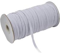 Élastique à haute élasticité, Élastiques colorés de 6 mm large, très élastiques, for loisirs créatifs, rubans, dentelles, couture et bricolage - Rouge(White,6mm 100yards)