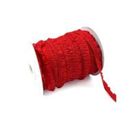 Élastique à volants 10 mètres 10mm, ruban de garniture en dentelle élastique, accessoires de couture,Rouge,10mm