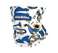 Élastique Bandeau Magique, Cache-Col Instrument de Musique Amusant Bleu et Blanc Ultra-Douce Décoration faciale pour Jogging Randonnée Adulte