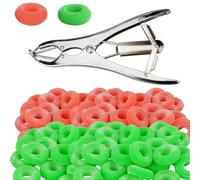 Élastique Castration 150 Anneaux Chèvres Élastique Castration | Acier inoxydable pour robuste, 150 anneaux inclus, tailles variées, pour idéal chèvres et agneaux, usage ferme